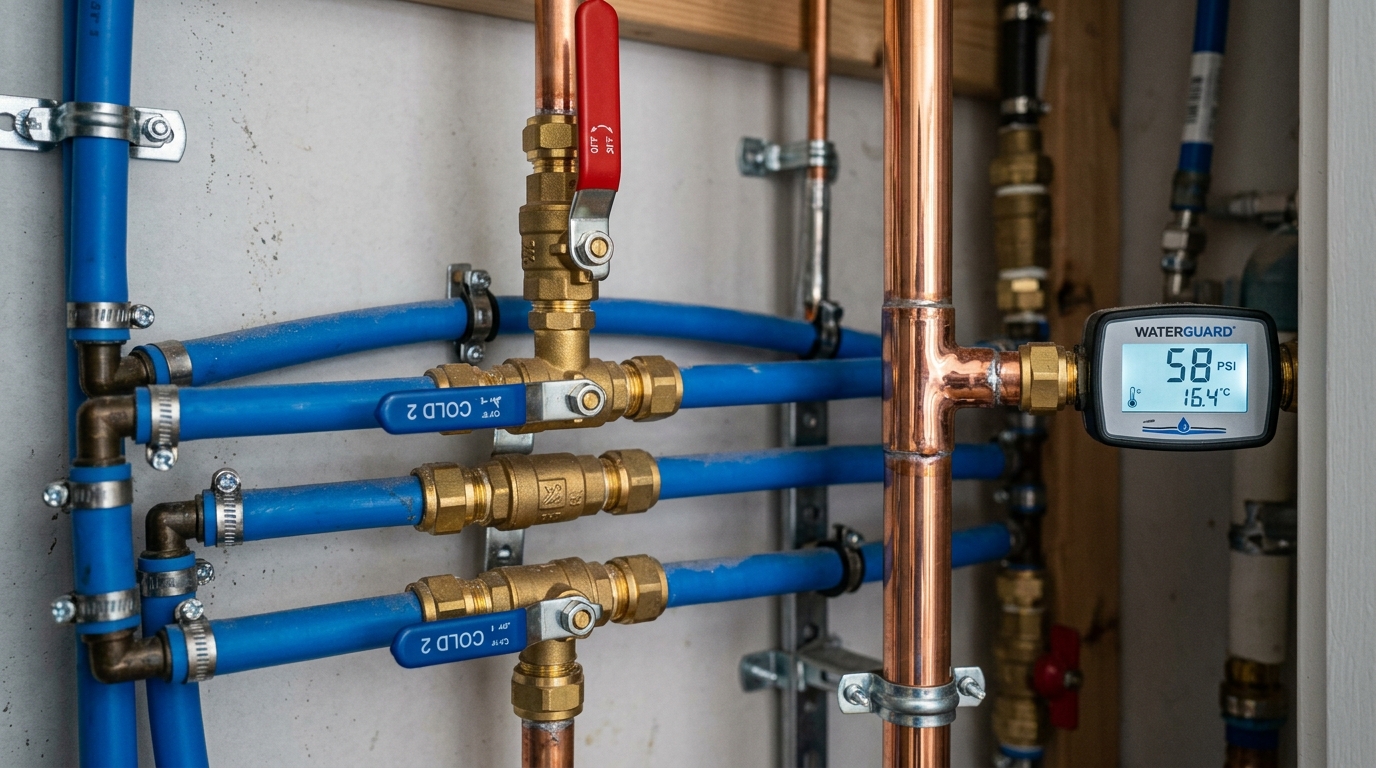 Pristine Engineered Copper PEX Plumbing Lines After Installation